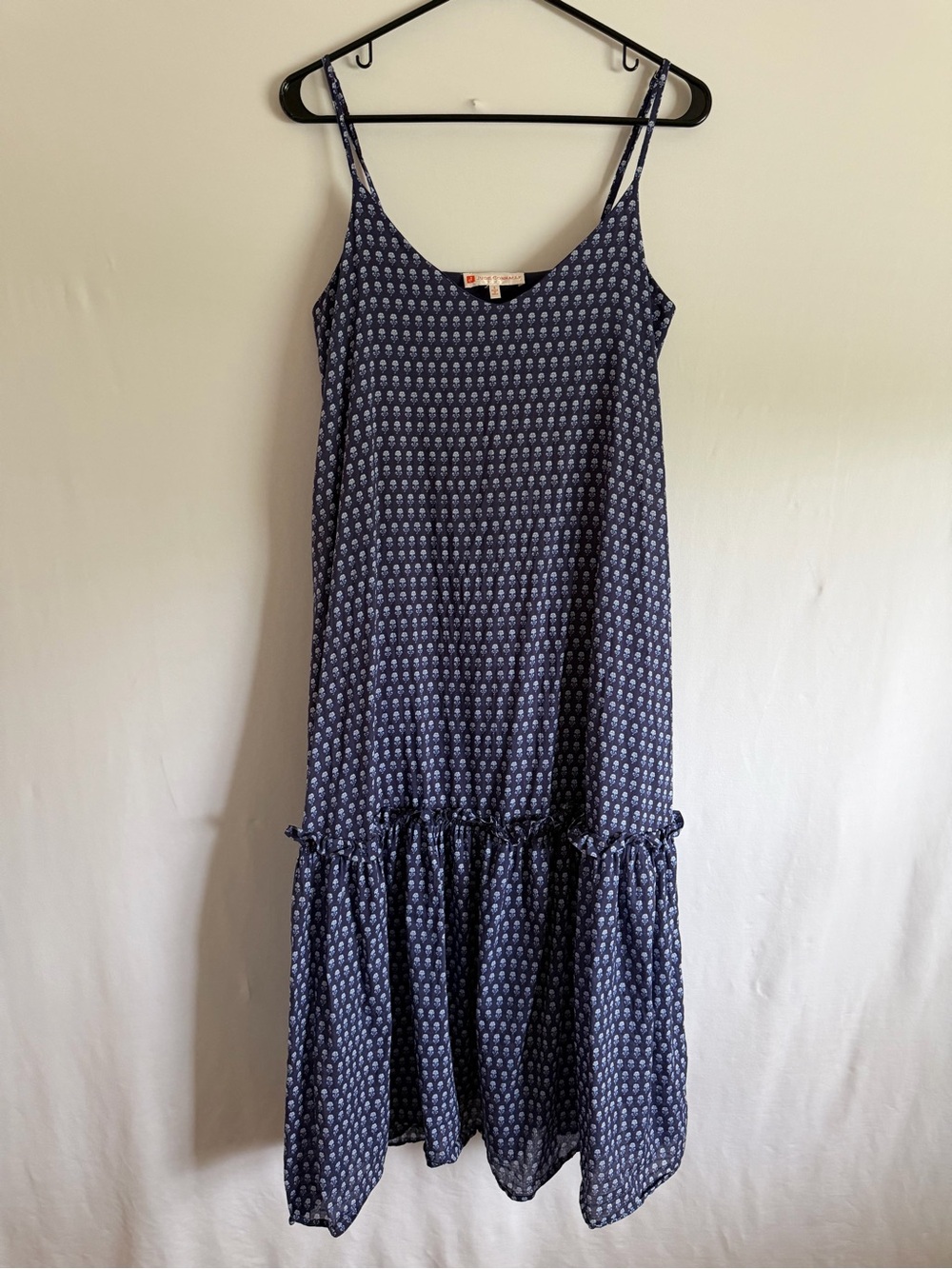 Jude Connally Arora Floral Midi Dress Cotton Blue Size S